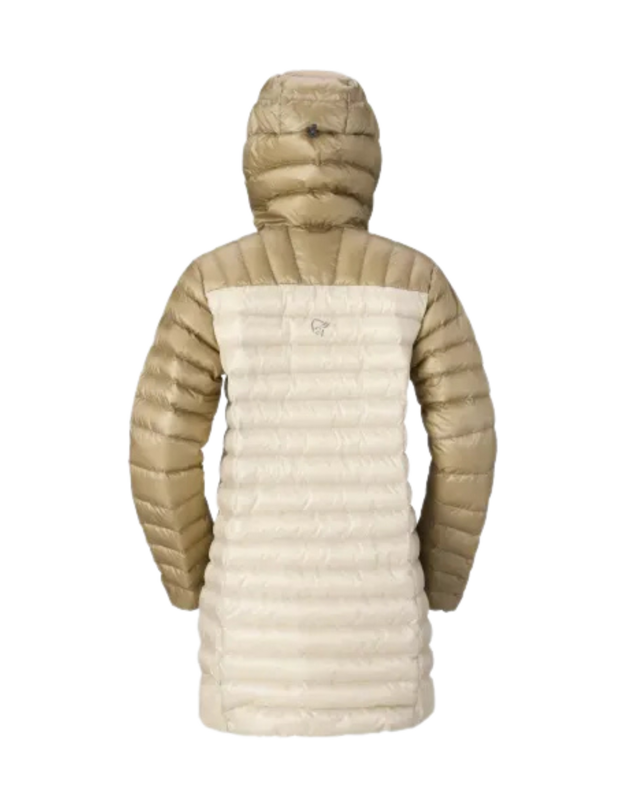Parka Norrona Lofoten Down 800 Femme Oatmeal, couleur beige blanc, vue arrière