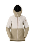Veste de Ski de Rando Norrona Lofoten Gore-Tex Femme Oatmeal, couleur blanc beige, vue de face