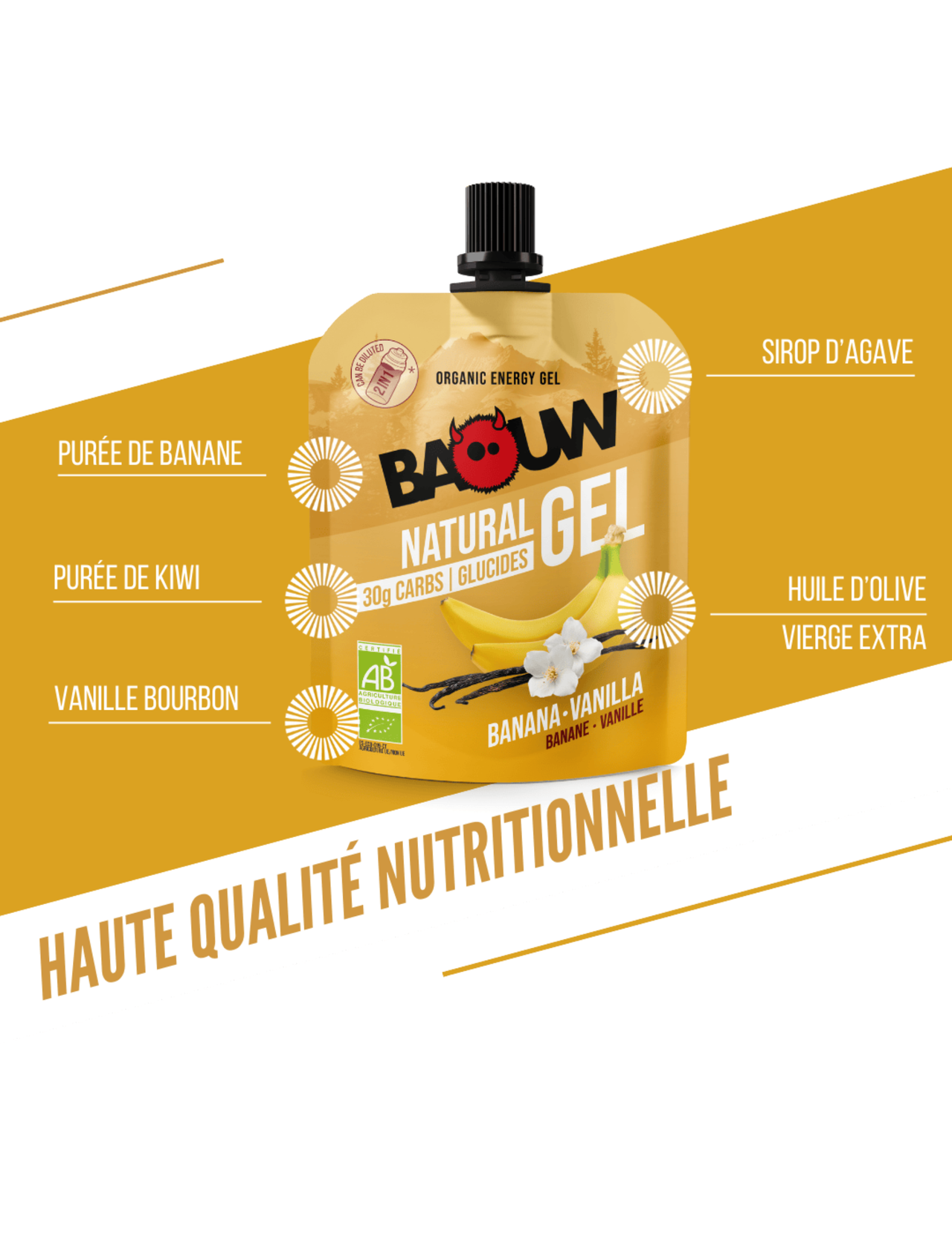 Gel Énergétique Baouw Banane/Vanille 85 g