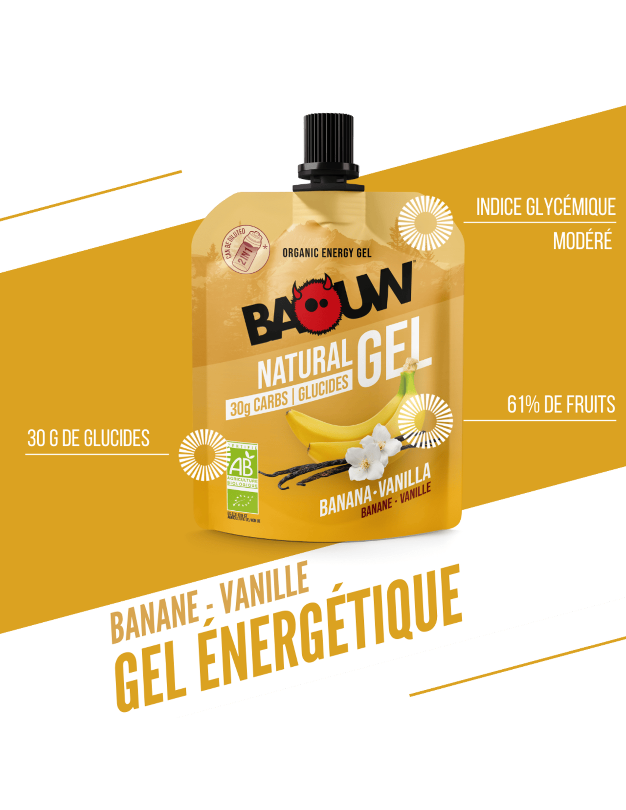 Gel Énergétique Baouw Banane/Vanille 85 g