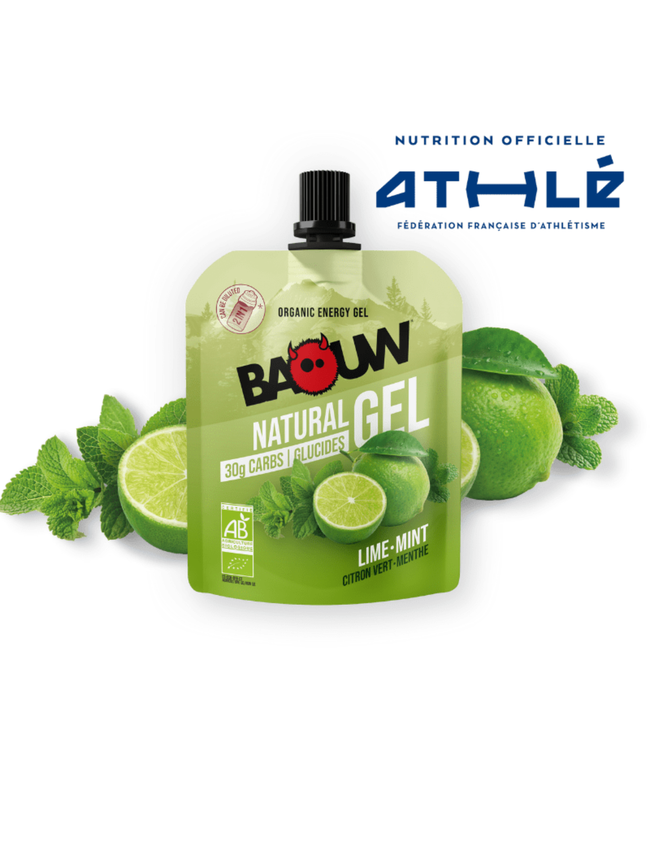 Gel Énergétique Baouw Citron Vert/Menthe 85 g