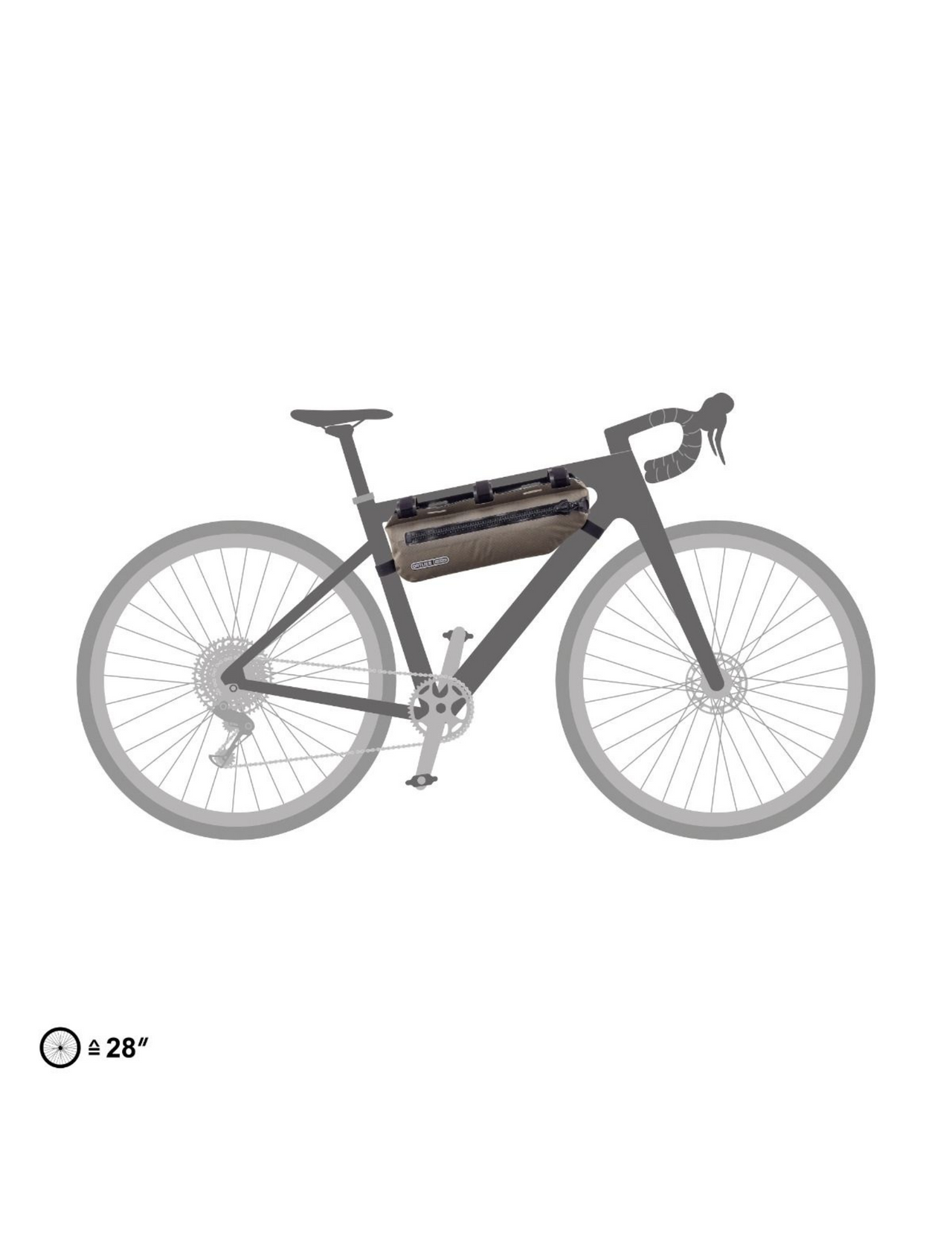 Sacoche de Cadre Ortlieb BikePacking Frame Pack Toptube 4, fixée sur le vélo